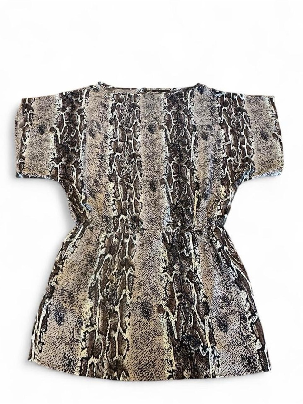 Tolani Snake-Print Tunic in Brown and Cream